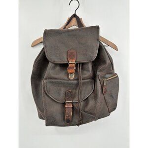 G.H Bass & Co Genuine Leather Rucksack Backpack Brown Vintage Riding Travel
